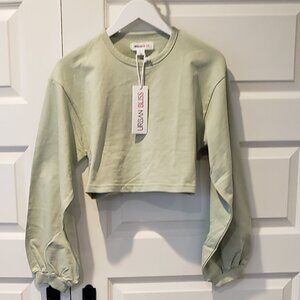 NWT: Urban Bliss Volume Sleeve Crop Sweatshirt Size Small